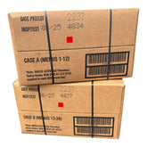 MRE meals ready to eat A & B cases packaging overview, rugged design for field use