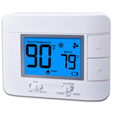 Mroinge thermostat with large blue LCD display for easy temperature readouts.