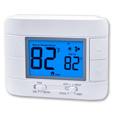 Mroinge thermostat front panel showing 2H/1C mode for quick climate checks