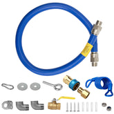 MTAA gas hose 1675KIT48 with swivel ends for flexible, secure connections in busy kitchens.