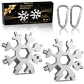 Muclip Snowflake 18-in-1 multitool two-pack, pocket-friendly and ready for quick fixes.