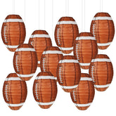 Mudder football paper lantern 12-inch 6-pack brown, perfect for game day decor.