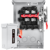 MUJURUR 30A disconnect switch front view for indoor/outdoor power control