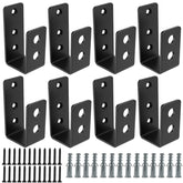 MUKLEI 8-pack door barricade brackets with a clean iron finish for sturdy reinforcement