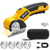 Mulctun electric box cutter with four blades for effortless cardboard cutting.