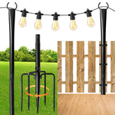 MuliVid 2-pack 10ft outdoor light poles for patio and garden, ideal for stable lighting setups.
