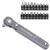 MULWARK 20pc 1/4 in ultra low-profile mini ratchet set in tight spaces for precision.