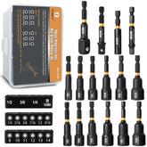 MulWark magnetic-nut-driver-set-16-pcs close-up showing strong magnets for one-handed use.