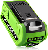 Munikind 40V battery front view highlights compact design for quick tool swaps