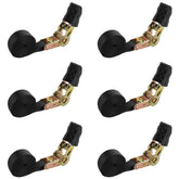 MUXHEL ratchet strap 6.5 ft, 1-inch black secures cargo during transport.