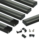 Muzata 6Pack 3.3ft LED channel with clear diffuser for crisp, uniform brightness.