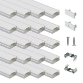 Muzata U1SW 1m silver aluminum channel with diffuser for even lighting.
