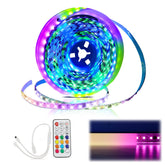Muzata RGB LED strip spotlessly mounts on walls for even, vibrant color.