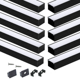 Muzata U103BW 2m LED channel in black for spotless glow.