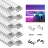 Muzata U1SW LED channel 1m silver for clean, even illumination