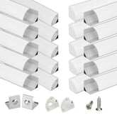 Muzata V-shaped LED channel with milky cover for clean, corner lighting.