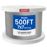 Muzata WR02 500ft coil of 1/8 in stainless steel wire rope for railing.
