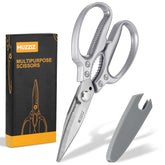 Muzziz Heavy Duty Scissors blade closeup with serrations for precise cuts.