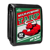 MVPNET tarp 10x15ft heavy-duty waterproof cover protects outdoor gear from rain