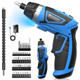 MXMZHXU 8V cordless screwdriver with pistol handle offers ergonomic driving for quick assemblies.