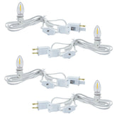 MYEMITTING 4-pack accessory cord with LED bulbs for bright, energy-efficient holiday village lighting.