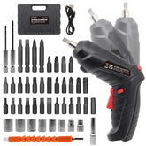 MYMULIKE cordless screwdriver front view shows compact design for effortless furniture assembly.