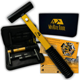 MyRiteTool hinge adjustment kit demonstrates universal fit for smooth door alignment.