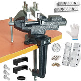 MYTEC bench vise quick-adjust button enables fast, secure clamping of delicate parts.