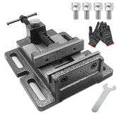 MYTEC Drill Press Vise front view for precise clamping on small projects.