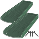 NAACOO downspout splash block 24-inch dark green directs rainwater away from foundations.