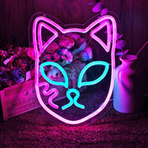 NAIYISI Demon Fox Sign in pink and ice blue for vivid wall decor