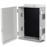 Namunanee outdoor junction box with hinged cover protects outdoor electrical components
