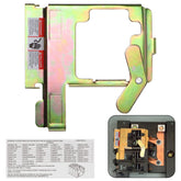 Natupal generator interlock plate installed on the main breaker for safe power transfer.