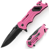 NaturaBlade Elegant Pink knife closeup highlighting stylish everyday carry for women.