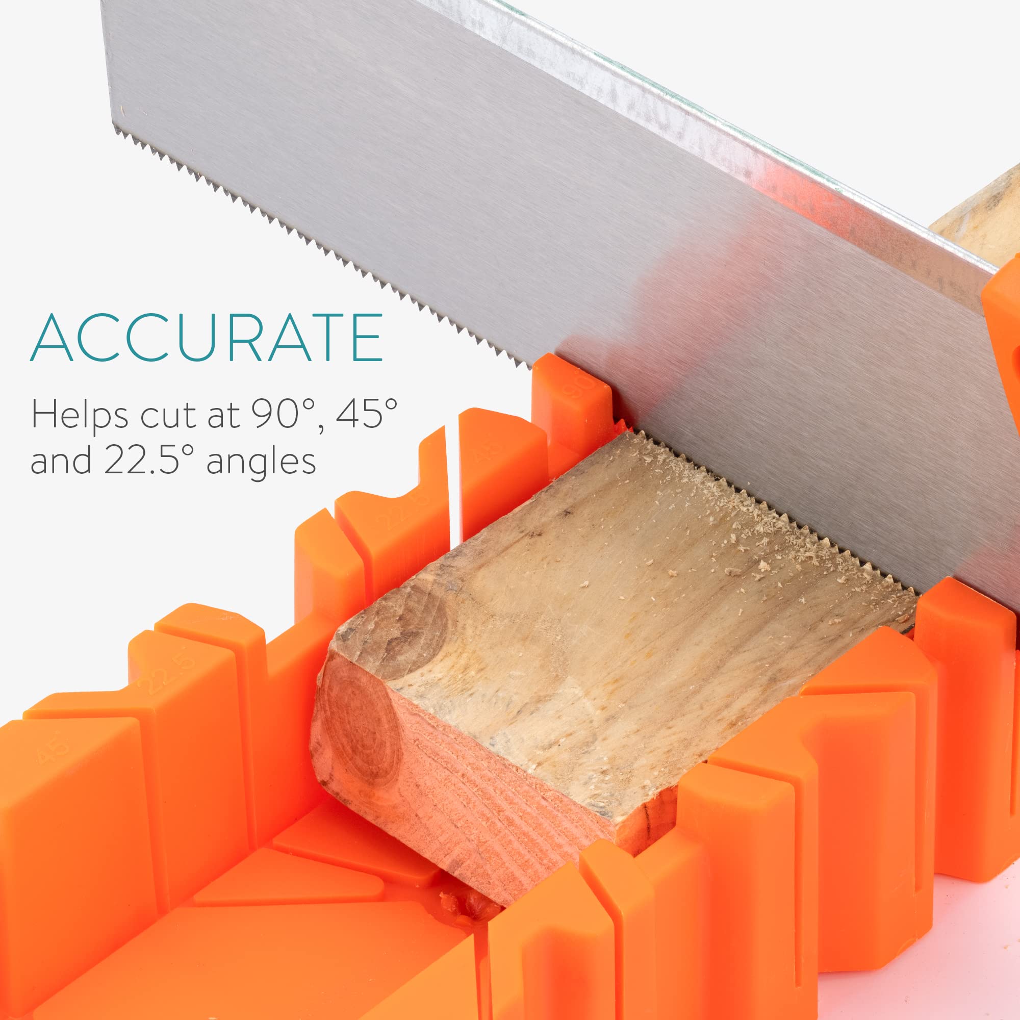 Navaris miter box shown with durable ABS construction for long-lasting use