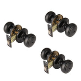 NCSEN 3-pack matte black door knobs with lock for private interior doors and easy installation.