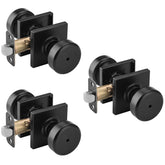 NCSEN Pismo door knob with square rosette in black for modern privacy.
