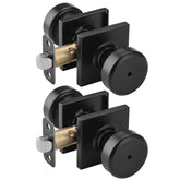 NCSEN Pismo doorknob with square rosette and latch for durable interior privacy.