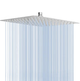 NearMoon 12-inch square rain shower head in chrome delivers full-body coverage.