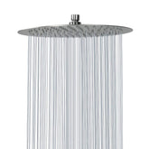 NearMoon rain shower head with 12 inch brushed nickel finish delivering expansive coverage.