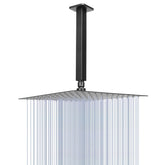NearMoon rain shower head with 12inch matte black finish delivers full body coverage.