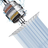NearMoon square shower head chrome finish with wide spray for a refreshing shower.