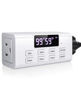 NEARPOW dual-outlet indoor countdown timer front view showing two devices control