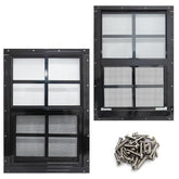 NeatiEase 12x18 flush-mount shed window with black frame for weather protection.