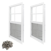 NeatiEase shed window with tempered glass for durable, wind-resistant ventilation.