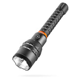 NEBO 12K Flashlight front view highlighting compact design and bright floodlight capability.