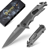 NedFoss FA48 pocket knife with main blade open for precise cutting in emergencies.