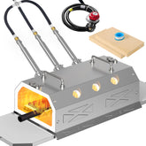Nelyrho 2600℉ triple burner forge front view showing even heat for long bars.