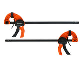 Neocraft quick-release ratchet bar clamps in an 18-inch two-piece set securing boards with precision