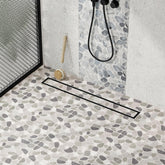 Neodrain 24-inch tile-in grate for a sleek bathroom aesthetic.